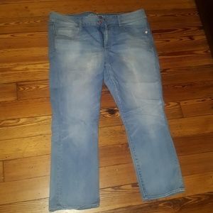 Faded cropped jeans